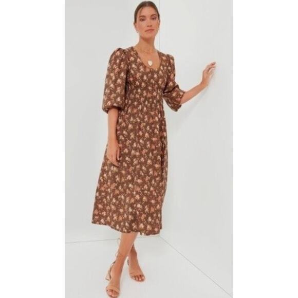 TUCKERNUCK Rosewood Chintz Floral Marlena Midi Dress NWT Size XS - Picture 7 of 10